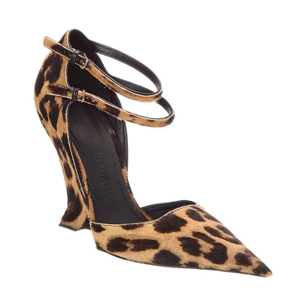Ferragamo Vidya X5 100 Leather Pump, Brown